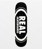 Real Classic Oval Deck 8.25 inch black skateboard deck with white oval logo