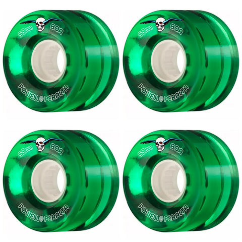 Powell Peralta H8 Clear Cruiser Wheels  - Clear Green- 59mm 80A