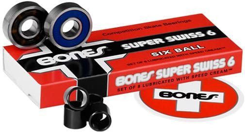 スケートボード BONES SUPER SWISS 6 BALL Bones Bearings - Super Swiss 6 Ball – Switch Skate & Snow