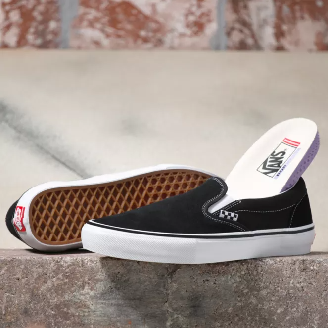 Vans Skate Slip On Shoe Black White Switch Skate Snow