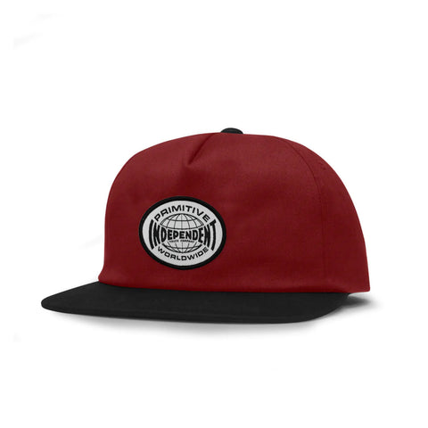 Primitive x Independent Global Snapback Hat - Red