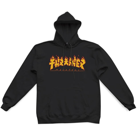 Thrasher Godzilla Flame Logo Hoodie - Black